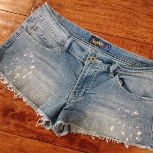 Angels distressed jean shorts